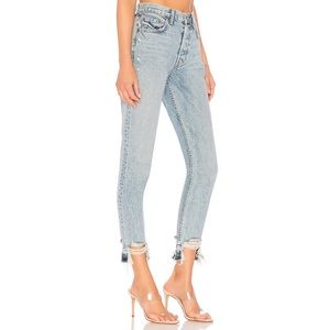 GRLFRND Karolina High Rise Chewed Hem Jean